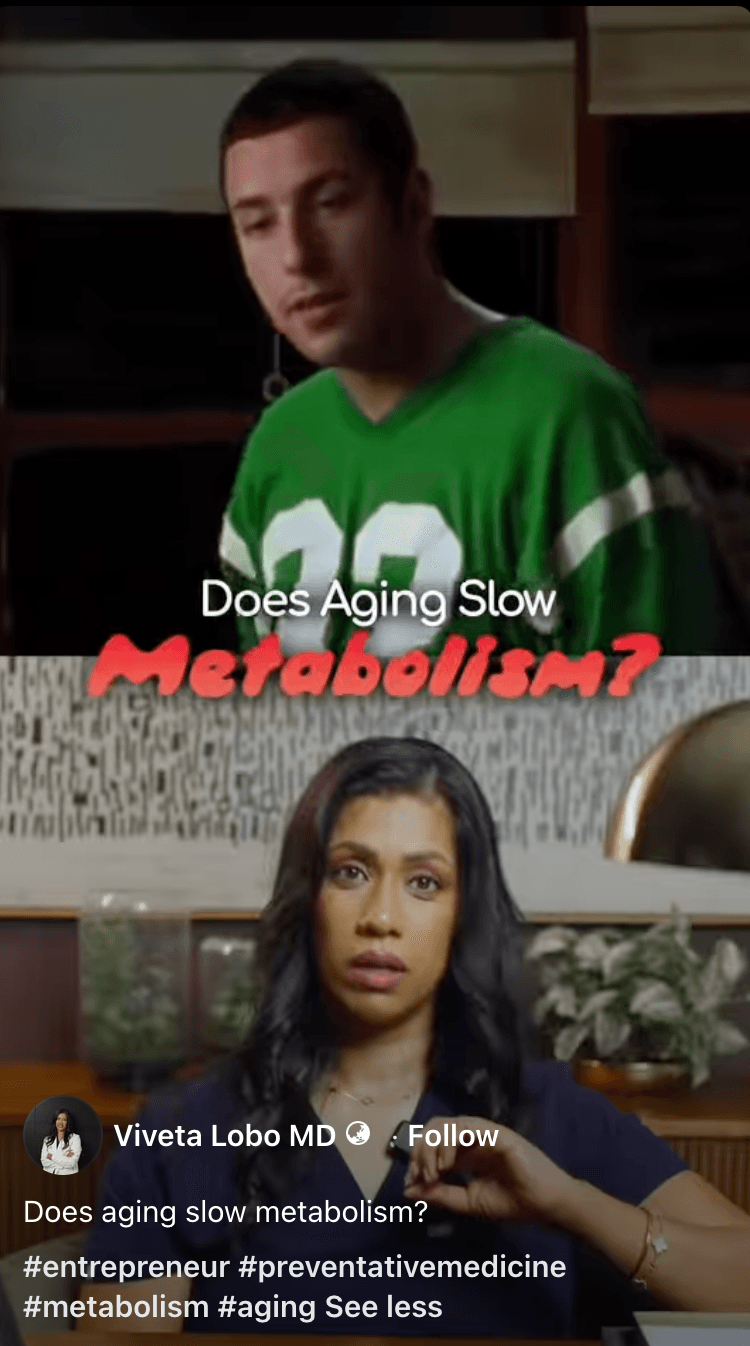 Cover frame for the reel "Does Aging Slow Metabolism?"
