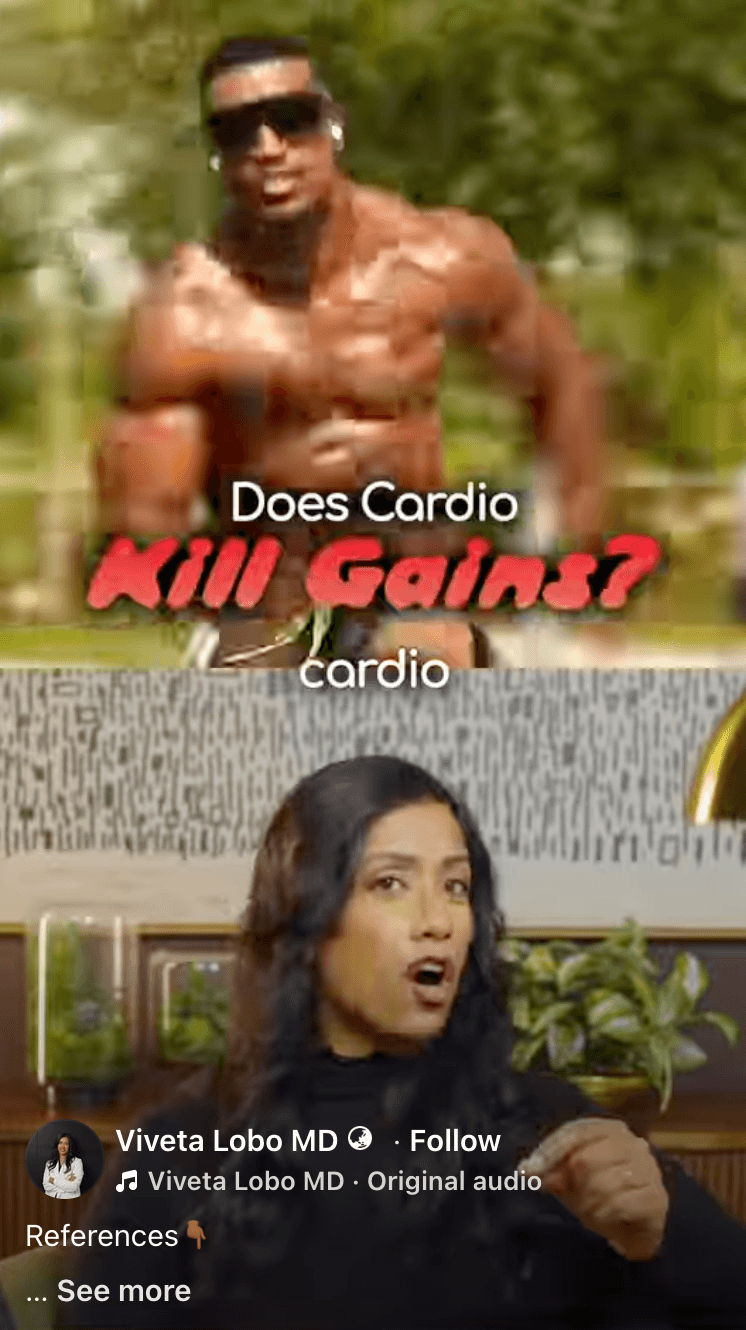Cover frame for the reel "Does Cardio Kill Gains?"