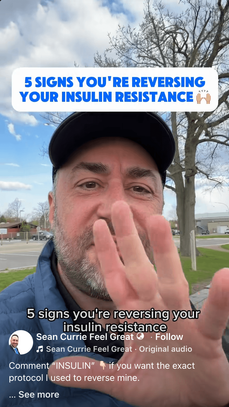 Cover frame for the reel "Signs You're Reversing Insulin Resistance."