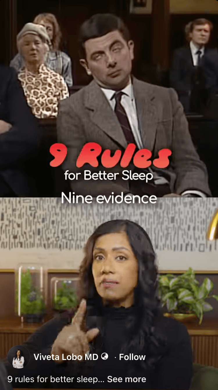Cover frame for the reel "Nine Rules for Better Sleep."