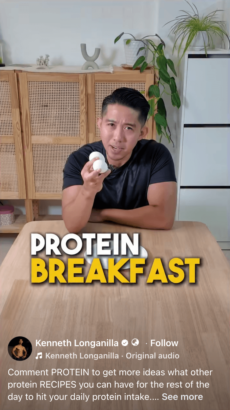 Cover frame for the reel "Front-Load Protein at Breakfast."