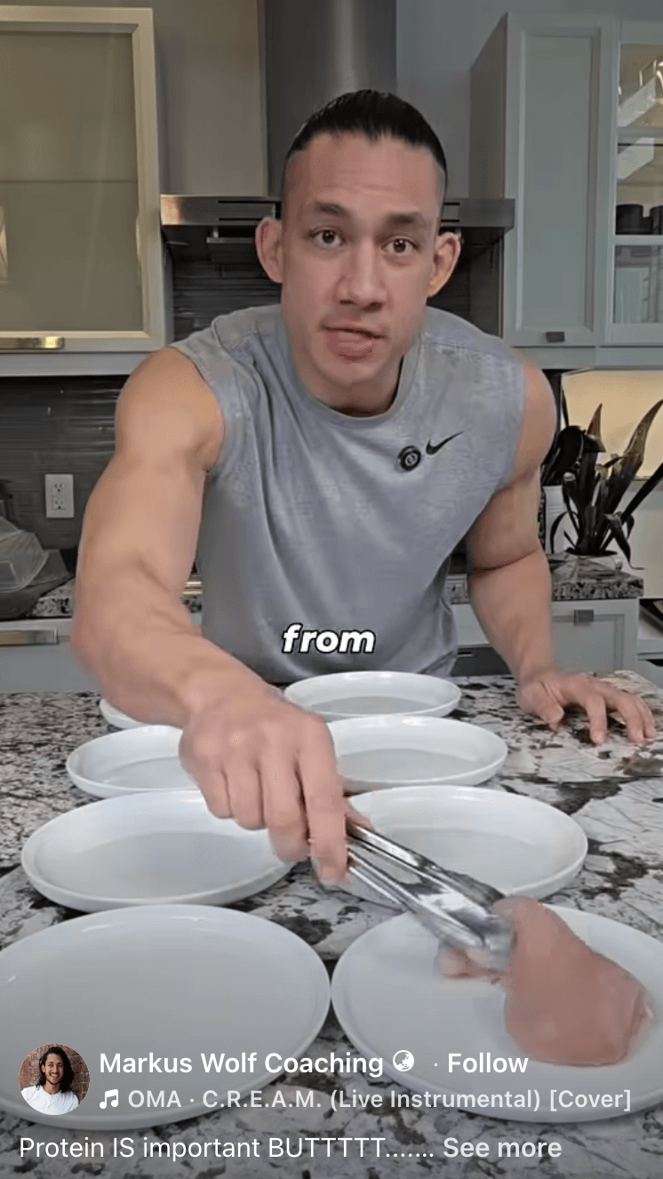 Cover frame for the reel "Protein Is Important. But..."