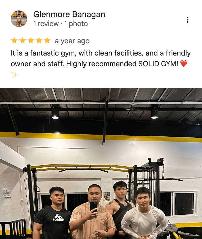 Verified Google review for MaryCris Complex Branch from an ECG Fitness Gym member