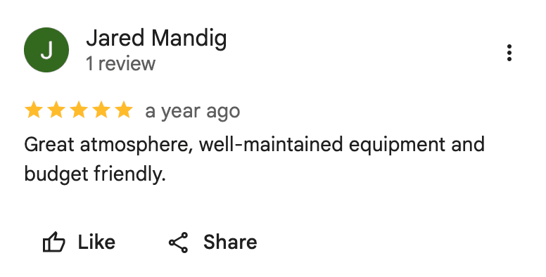 Verified Google review for MaryCris Complex Branch from an ECG Fitness Gym member