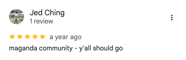 Verified Google review for MaryCris Complex Branch from an ECG Fitness Gym member