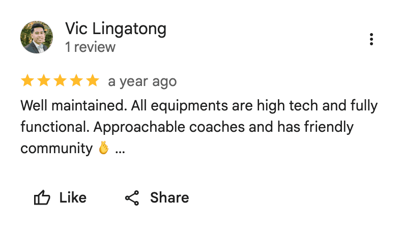 Verified Google review for Grand Riverside Branch from an ECG Fitness Gym member