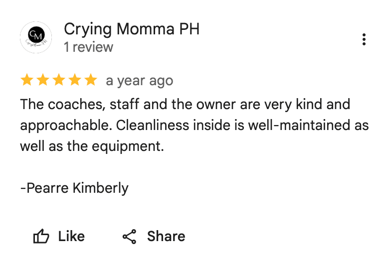 Verified Google review for Grand Riverside Branch from an ECG Fitness Gym member