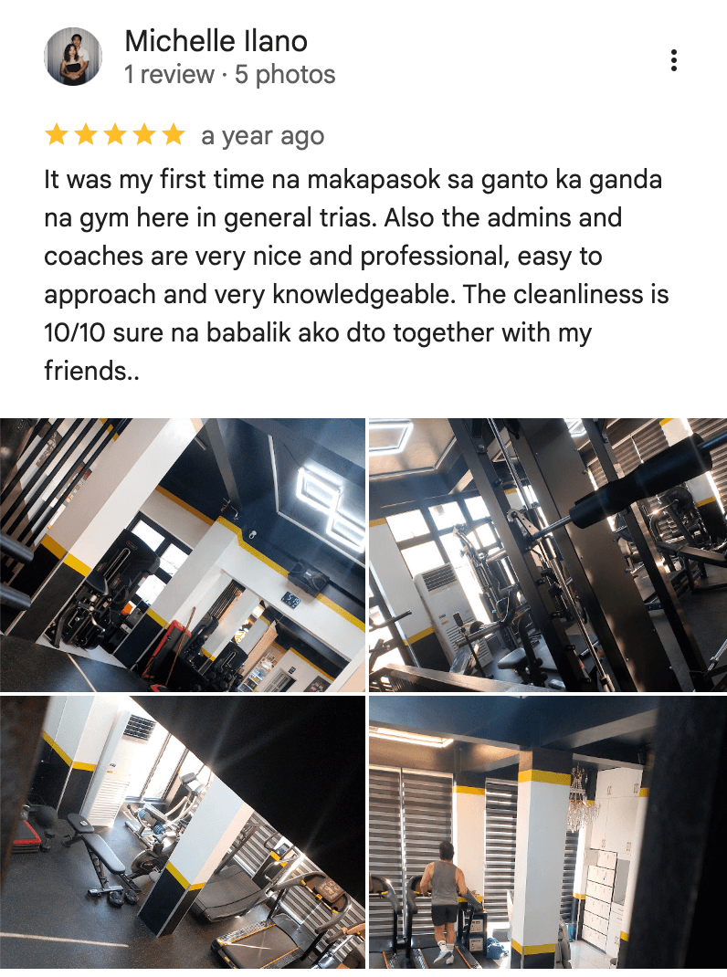 Verified Google review for Grand Riverside Branch from an ECG Fitness Gym member