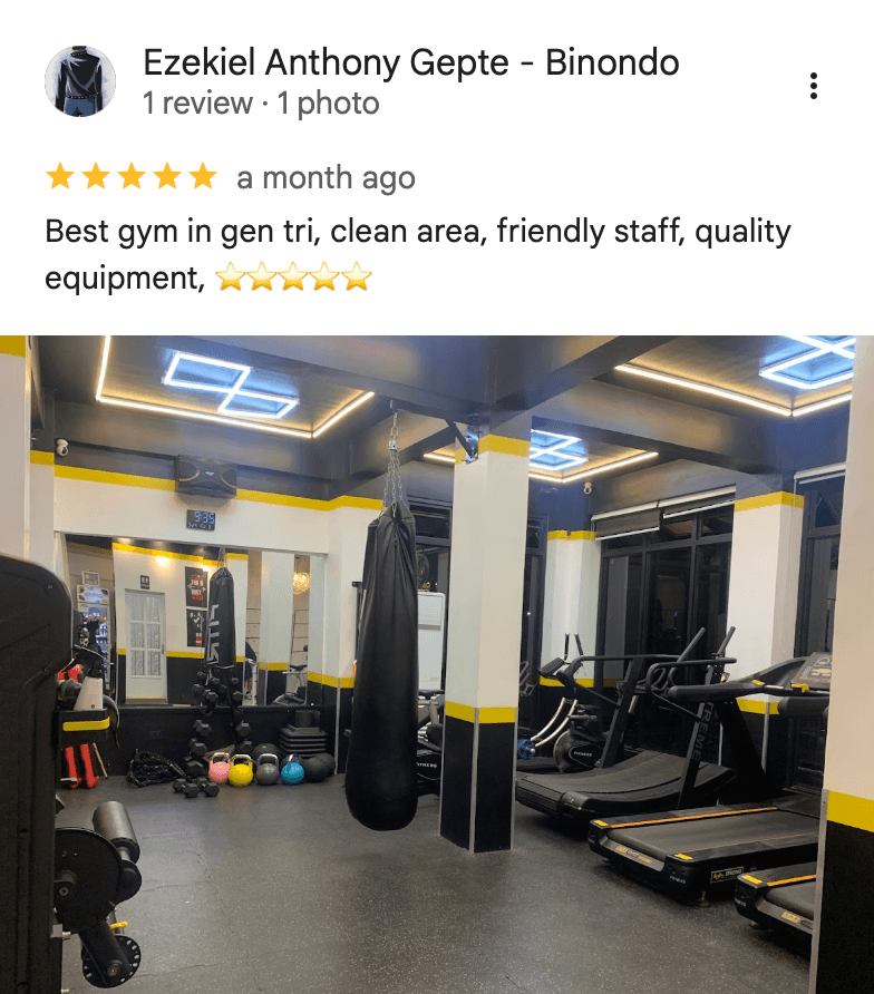 Verified Google review for Grand Riverside Branch from an ECG Fitness Gym member