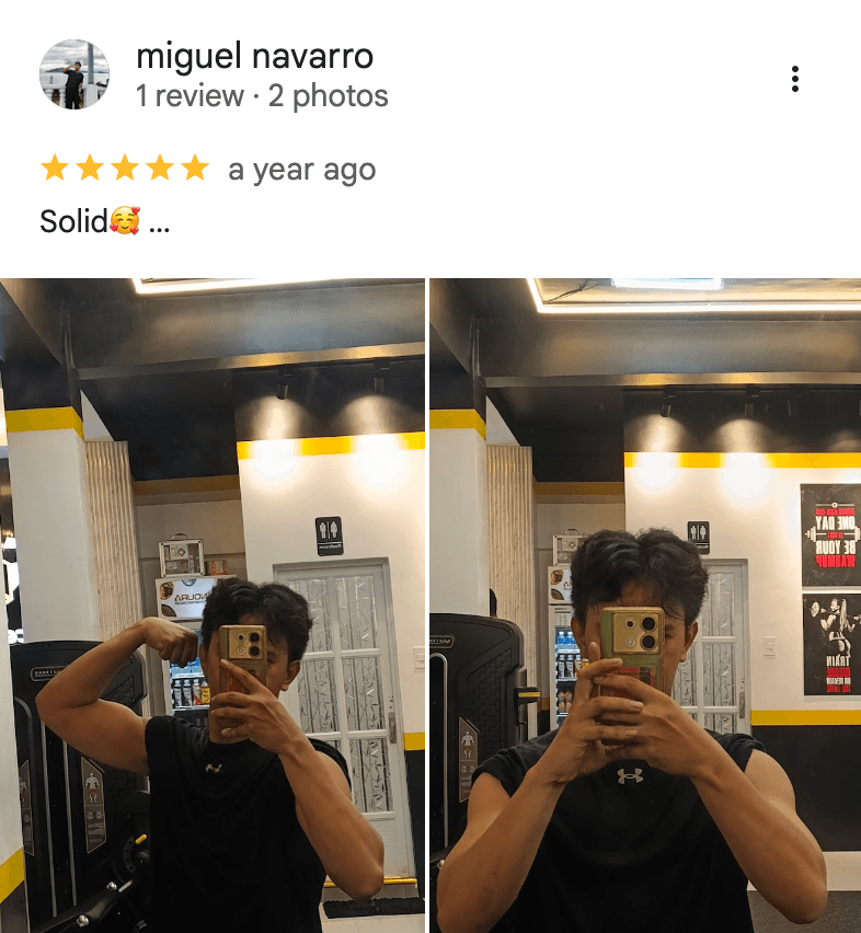 Verified Google review for Grand Riverside Branch from an ECG Fitness Gym member