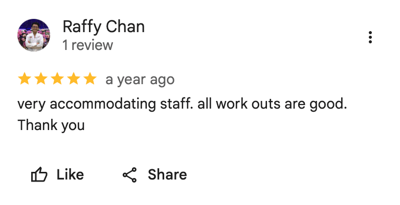 Verified Google review for Grand Riverside Branch from an ECG Fitness Gym member
